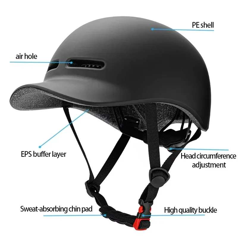 

Summer Cycling Baseball Cap Helmet, Universal Windproof Safety Bike Helmet, Simple Neutral Design for Outdoor Riding