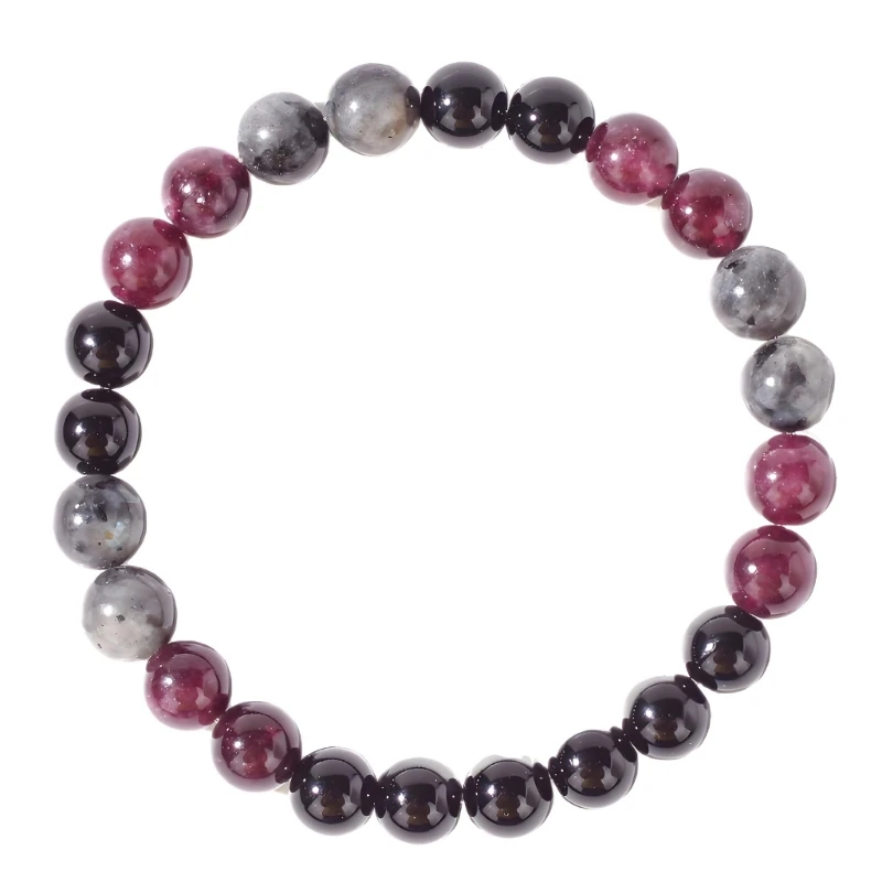 573B Stretch Bracelet With Colorful Natural Stone And Resin Beads For Effortlessly Styles