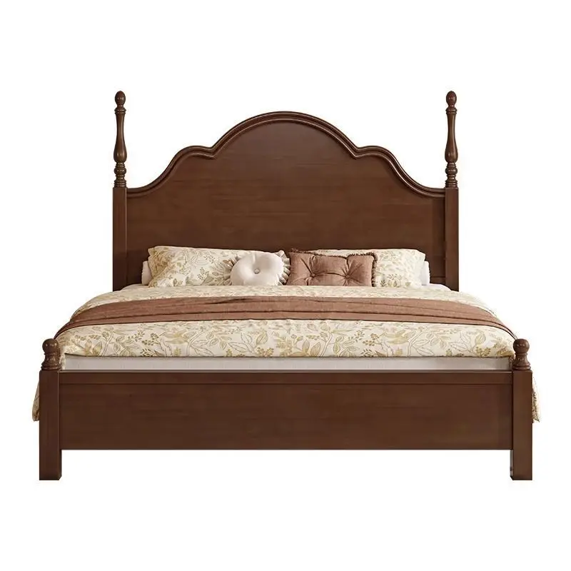 

Modern simple home, master bedroom, American, double bed, French Roman column, storage Internet celebrity retro style bed
