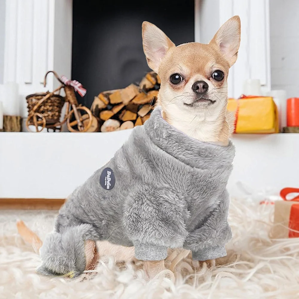 Chandails pour petits chiens, vêtements d'hiver pour animaux de compagnie, pyjama polaire pour chiot, garçon et fille, tenues pour Chihuahua Yorkie, vêtements pour chat
