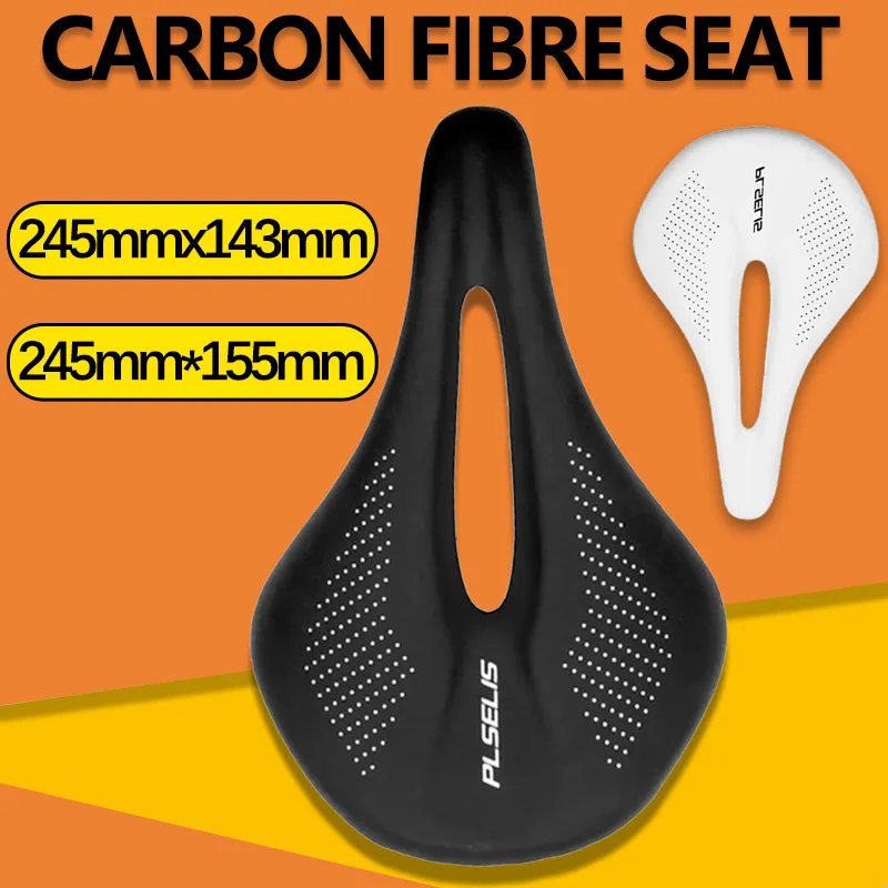 Carbon Bicycle Saddle MTB 245x 143mm 155mm Comfortable Bike Seat Woman Man 7x9 Hollow Breathable Bicycle Saddle Extra Large