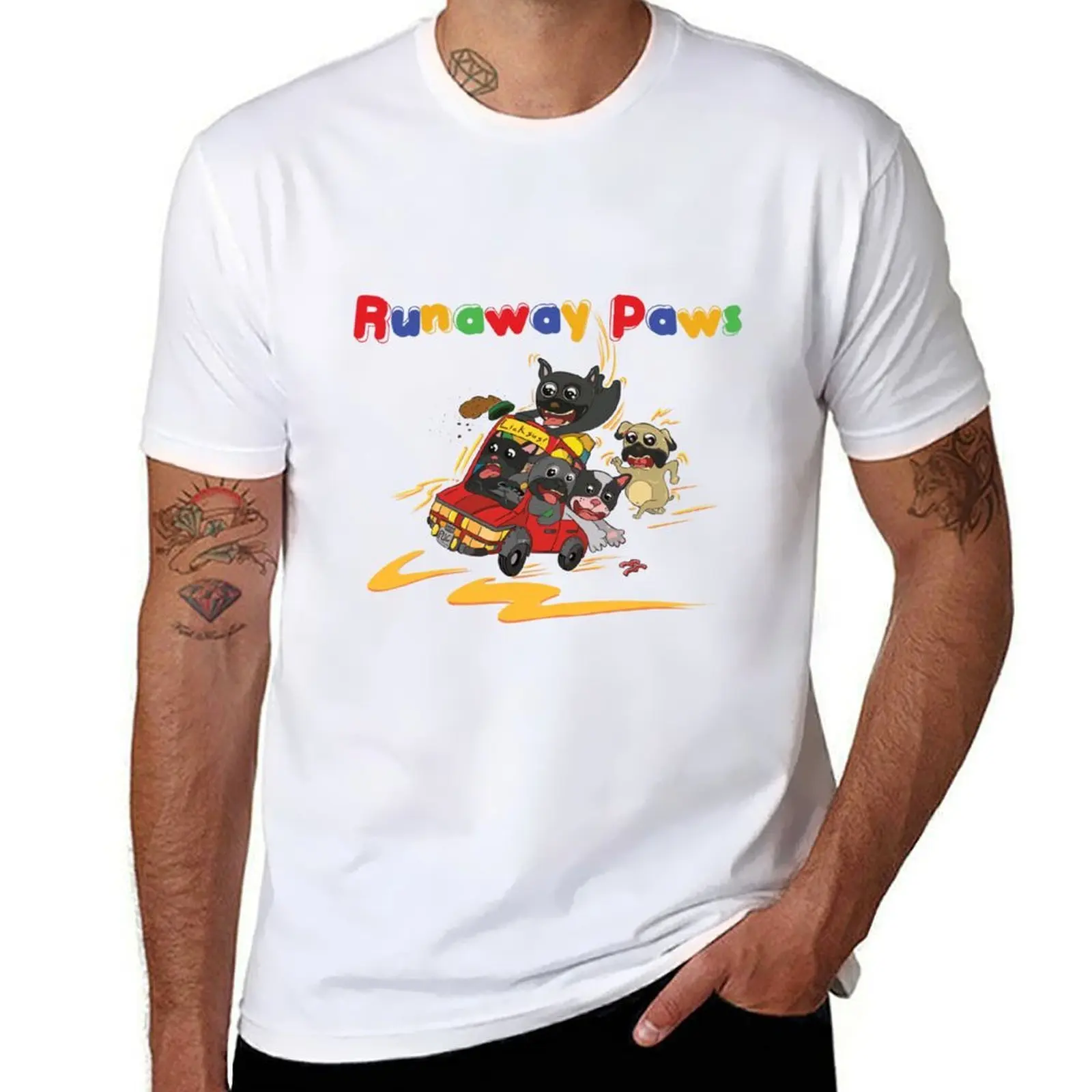 

Runaway Paws T-Shirt t shirt man casual t shirts for man slim fit T-Shirt