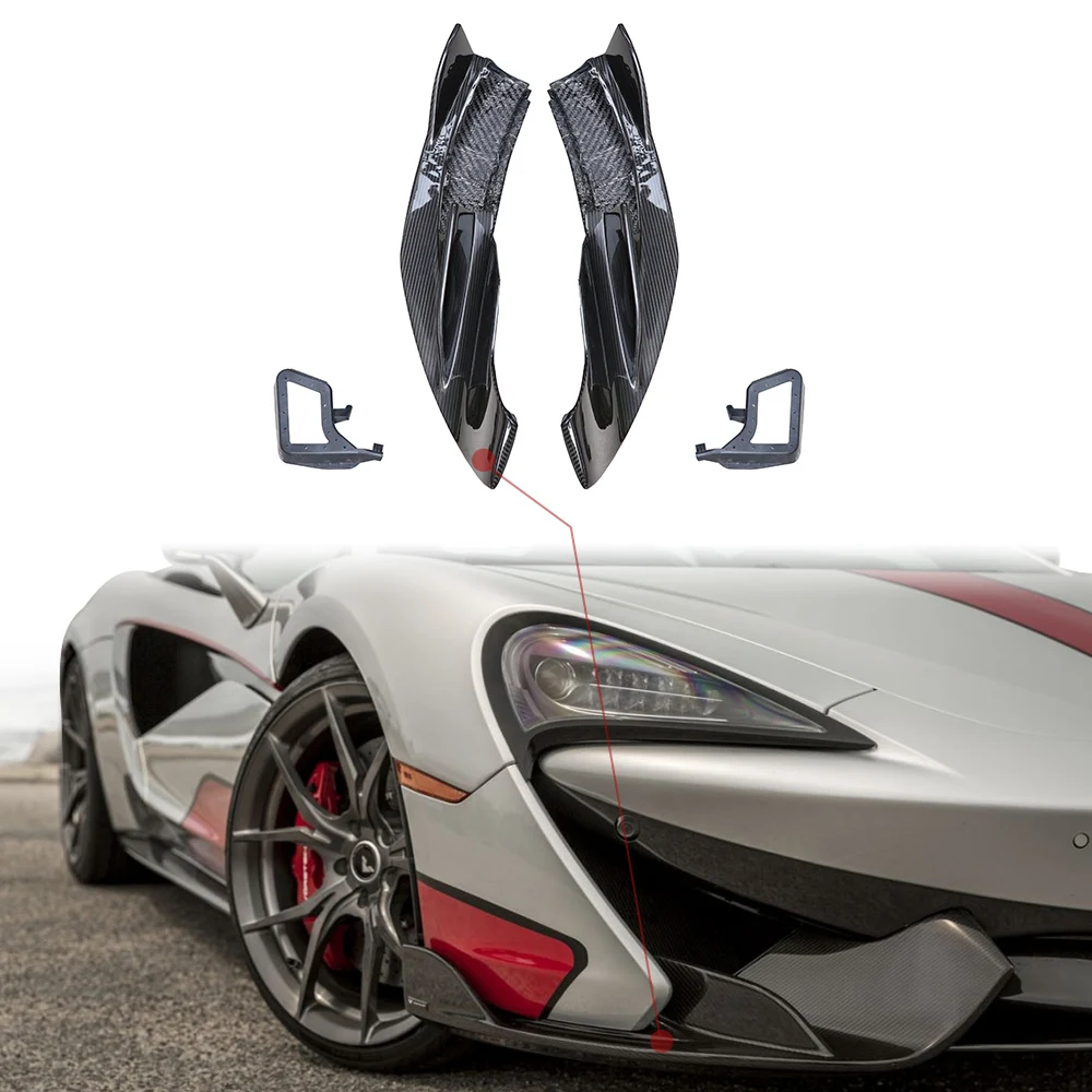 4Pcs Car Front Bumper Wrap Angle Protection for McLaren 540s 570s Vors Style Wrap Angle Splitter Carbon Fiber Auto Modification