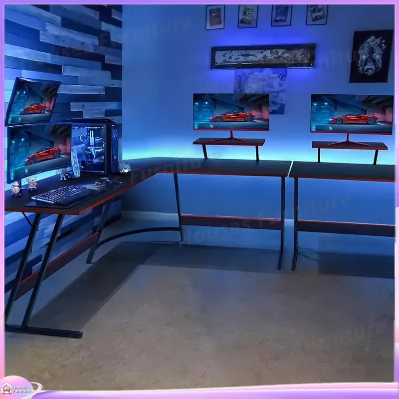 Upgradeable Steel Frame Computer Desk with Thick MDF Desktop for Gaming Office Study Home Workstation Ergonomic Adjustable