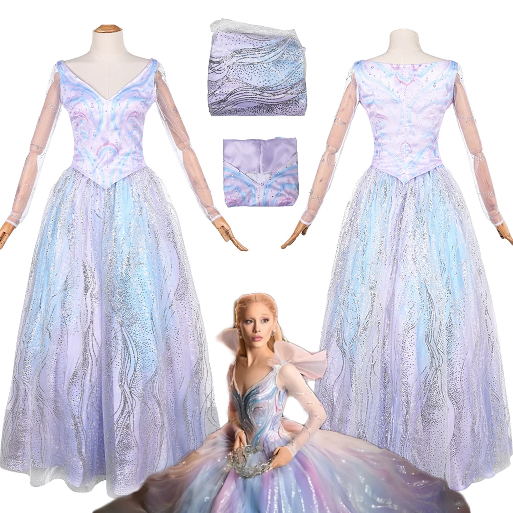 

Disguise Movie Wicked 2 Glinda Cosplay Blue Purple Dress Top Skirt Clothes Outfits Costume Uniform Halloween Carnival Party