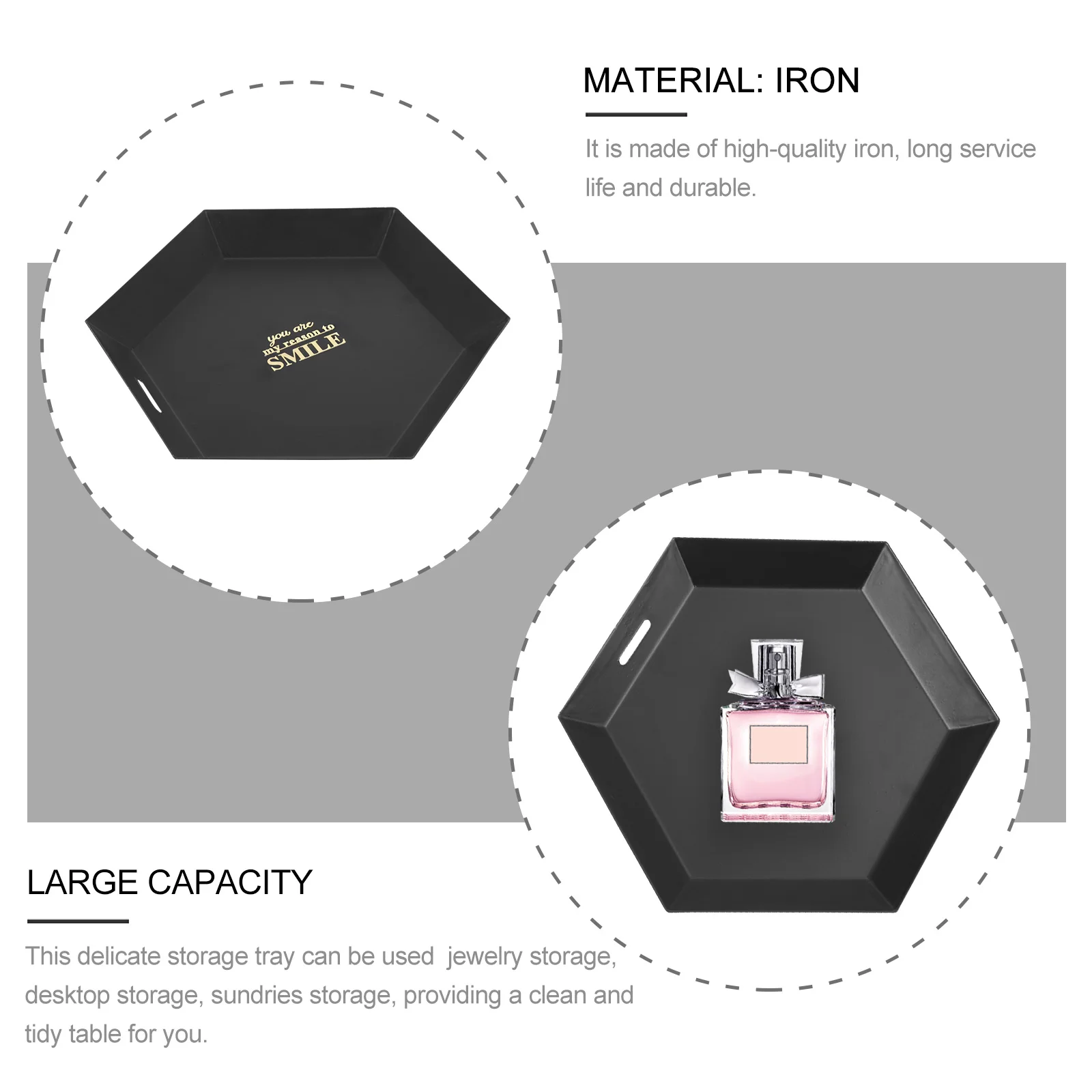 

Beautiful Storage Tray Desktop Adornment Cosmetics Jewelry Organizer Stylish Gift for Friends Family Special Occasions