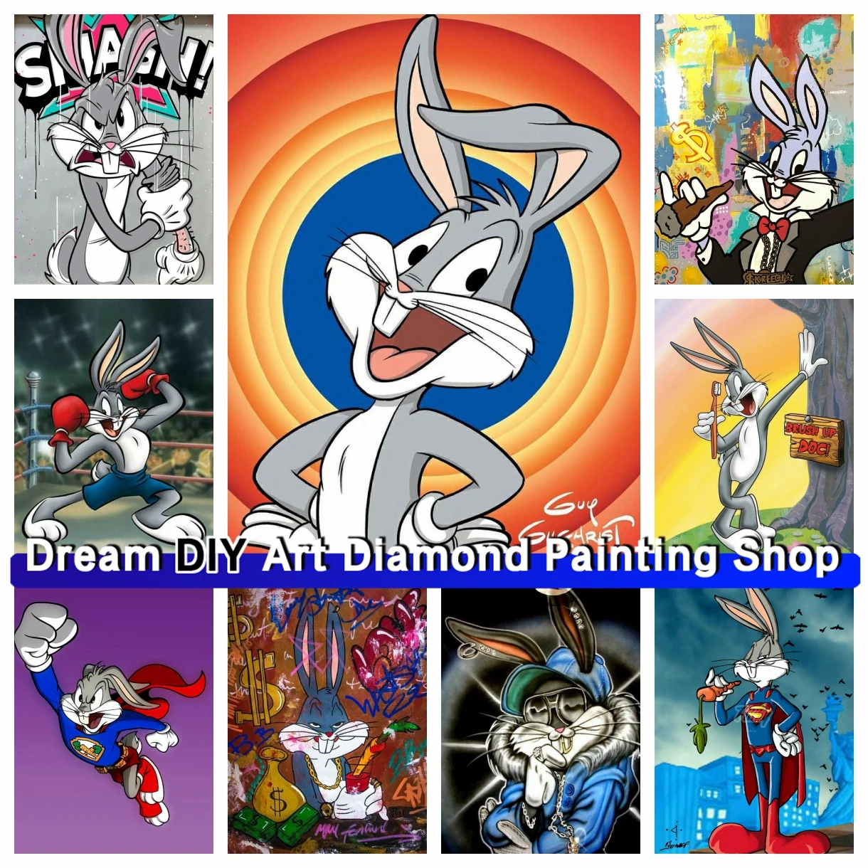 

Cute-Bugs Bunny Cartoon Dream DIY Art Diamond Painting Arrivals Anime Full Cross Stitch Kit Mosaic Embroidery Home Decor Kid Gif