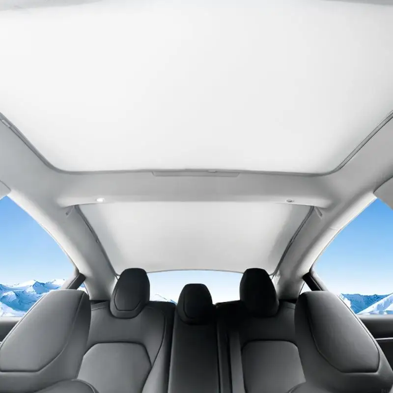 Glass Roof Shade Set with Ice-Crystal Coating and Silver-Coated Fabric, Separate Front and Rear Panels for Y Juniper 2025-2026