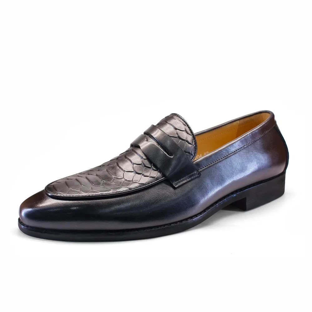 Men's Large Size Leather Casual Shoes Luxury Fashion Moccasin Loafers Business Dress Shoes Comfortable Slip-On