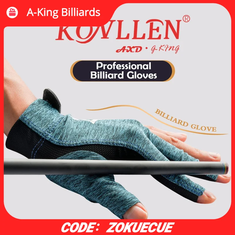 

KONLLEN Billiards Glove with 3 Fingerless Left Right Hand for Snooker Pool Cue Gloves Carom Gloves Billiards Accessories