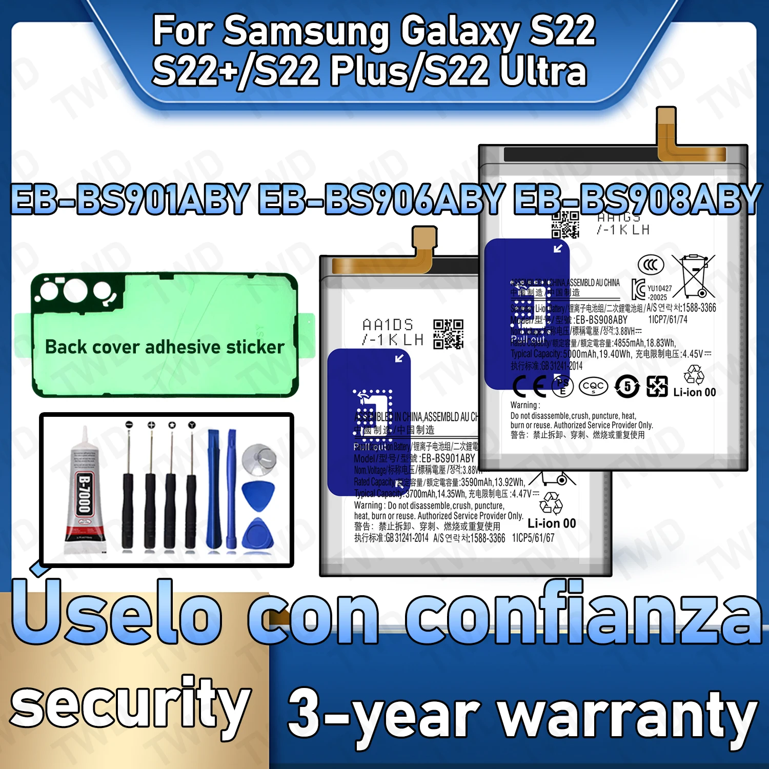 

EB-BS901ABY EB-BS906ABY EB-BS908ABY Battery For SAMSUNG Galaxy S22 PLUS S22 ULTRA Batteries New High Quanlity