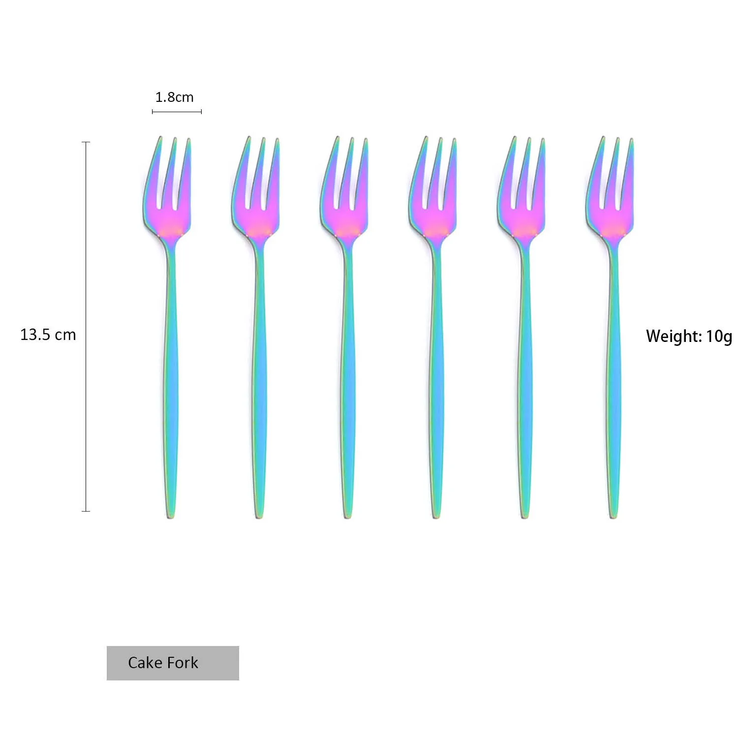 6pcs Mini Fork Set For Fruit Cake Snack Stainless Steel Tea Fruit Fork Set Rainbow Dessert Fork Gold Small Salad Fork Dinnerware