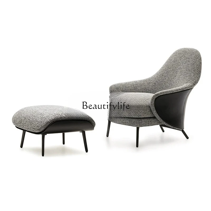 

Italian light luxury single sofa living room leisure lazy recliner simple balcony high back leisure chair