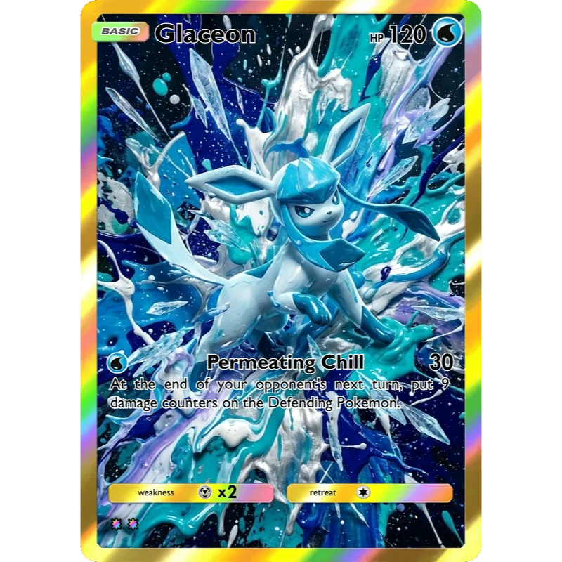 Cards Espeon Umbreon Leafeon Glaceon PTCG Cards Creativity Rare Holo Anime Collection Cards Gift