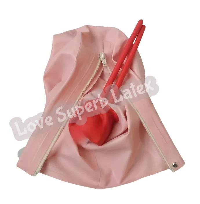 Máscara fetiche de olhos fechados com capuz de látex para máscara facial completa adulta com zíper traseiro