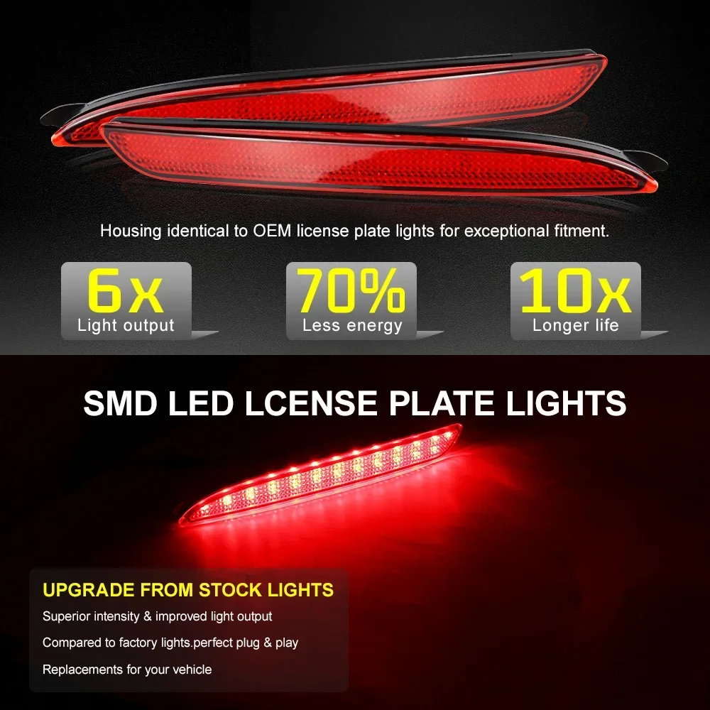 2pcs For Mazda3 Mazda 3 2010 2011 2012 2013 Red/Black Smoked Lens LED Bumper Reflector Tail Brake Light For MAZDASPEED3 - Image 3