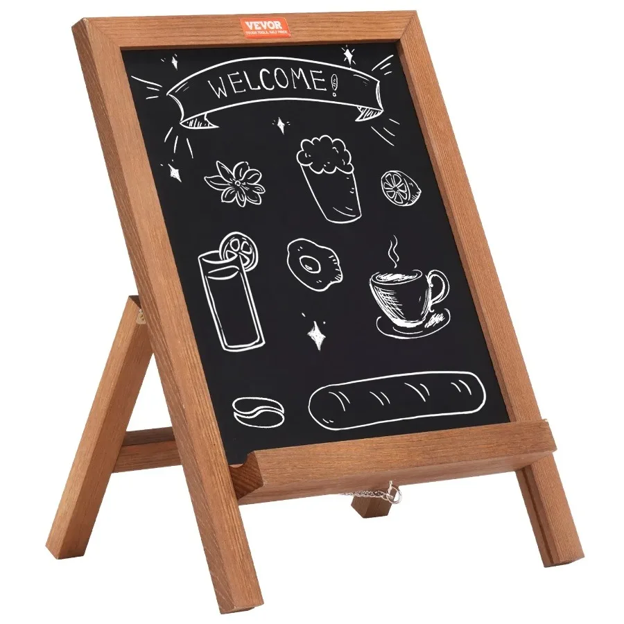 

Tabletop Chalkboard Sign Message Signs with Chalks Freestanding Framed Memo Board Vintage Wooden Magnetic Chalk Board Rustic B