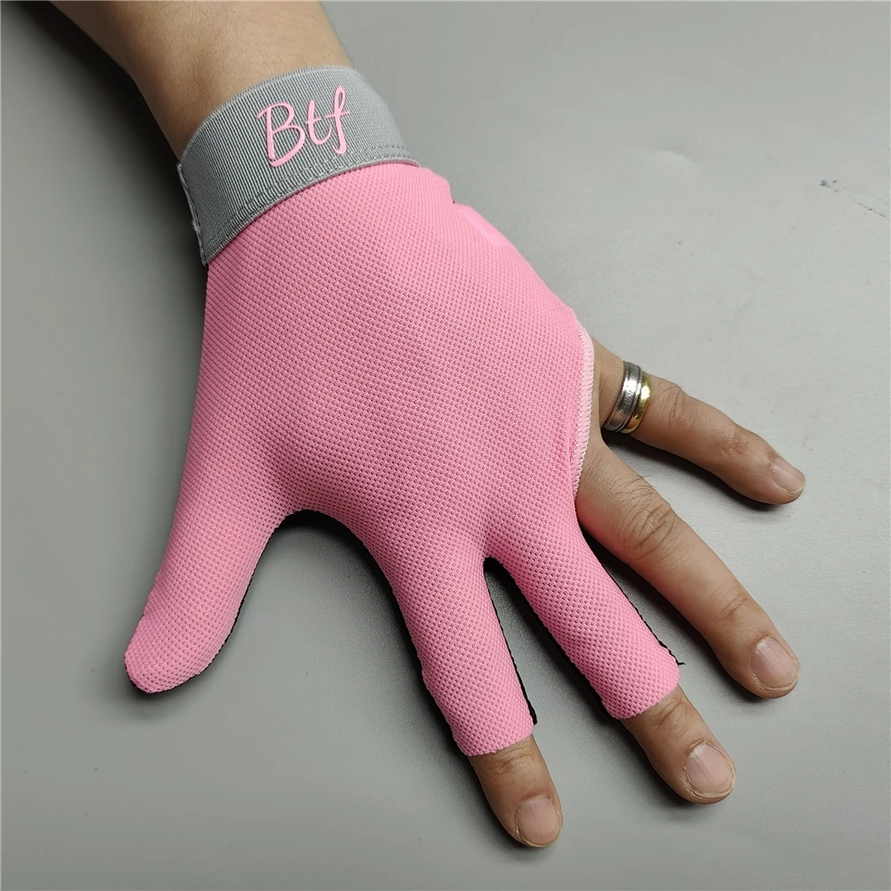 Billiard Glove Left Right Hand BTF Butterfly Small Medium L S Size Pool Carom 3 Fingers Pink PRO Snooker & Billiard Accessories