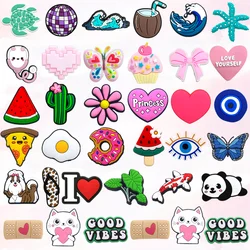 1Pcs PVC Pink Heart Shoe Charms Cute Animal Shoe Decorations Pins for Women Girls Sandal Buckles Accessories Gift