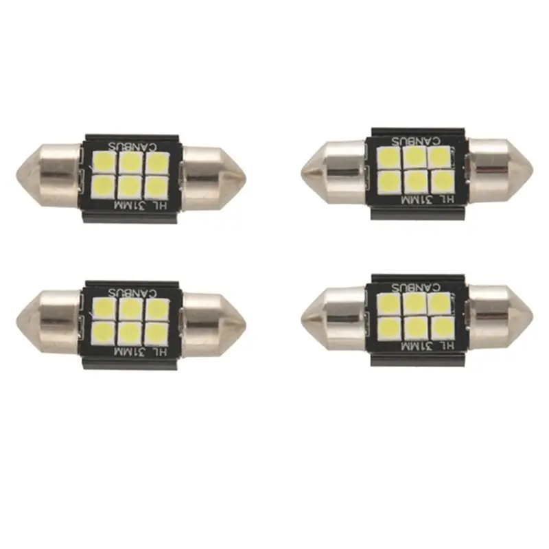 Dependable-LED Bulbs Black Aluminum For Interior Car Lights License Plate Dome Map Door Courtesy 31Mm Festoon De3175 6428 Xenon