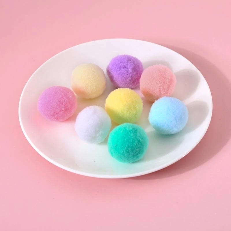 

20x Colorful for Cat Balls Handmade for Cat Plush Ball for Indoor Cats high quality