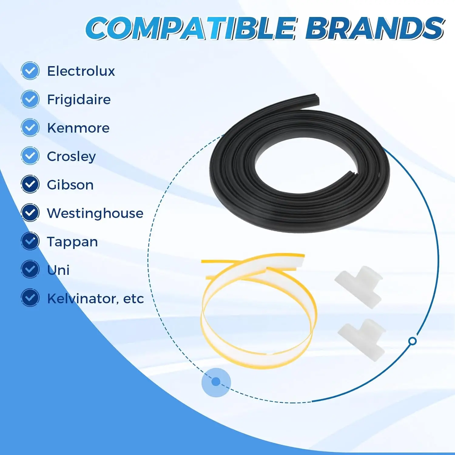 Dishwasher Bottom Door Seal Combo Kit 154827601 Dishwasher Door Seal 809006501 Lower Seal 154701001 Splash Shield Kit