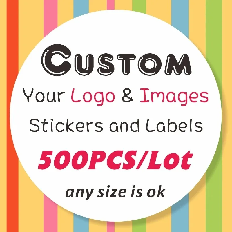 

500PCS Custom Stickers and Customized Logo Wedding Birthday Gift Box Stickers DIY Your Own Stickers Personalize Stickers