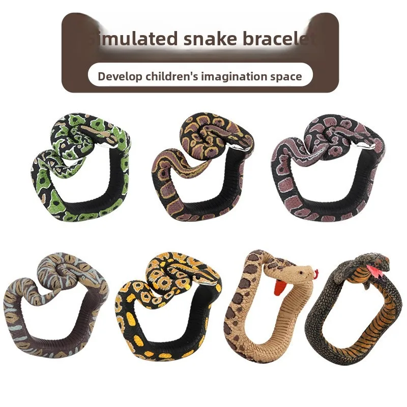 Halloween toy snake bracelet PVC simulation snake wrist band fake snake wristband prank toys scary party supplies realistic toy