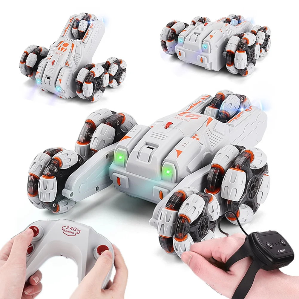 A63T-RC Stunt-Auto, Kletter- und Driftauto, fünfrädriges RC-Auto, Geburtstagsgeschenk für Kinder – Grau