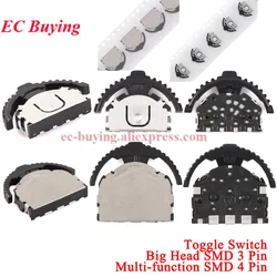 1-50Pcs SLLB510100 Multi-function Toggle Switch Reset Switch 4pin 3-Pin SMD SMT Left and Right Push-to-operate Multi-directional