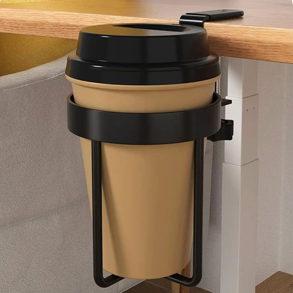 

2 in 1 Clip-on Cup Holder Waterproof Rust Proof Desktop Mug Rack Metal Durable Cup Hanging Storage Holder Water Bottles