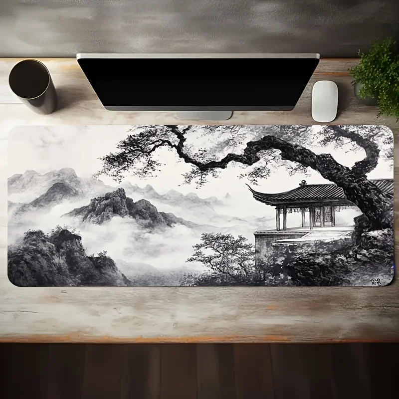 CIFBUY Ink Landscape Gaming Mouse Pad Large Non-slip Rubber Desk Mat Extended Keyboard Mat Office Computer Accessories