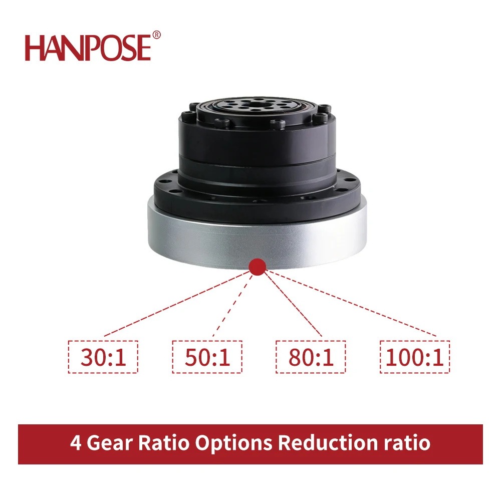 HANPOSE NEMA23 57HS100 high-precision harmonic gearmotor, suitable for robot joints and supporting integrated closed-loop drive.