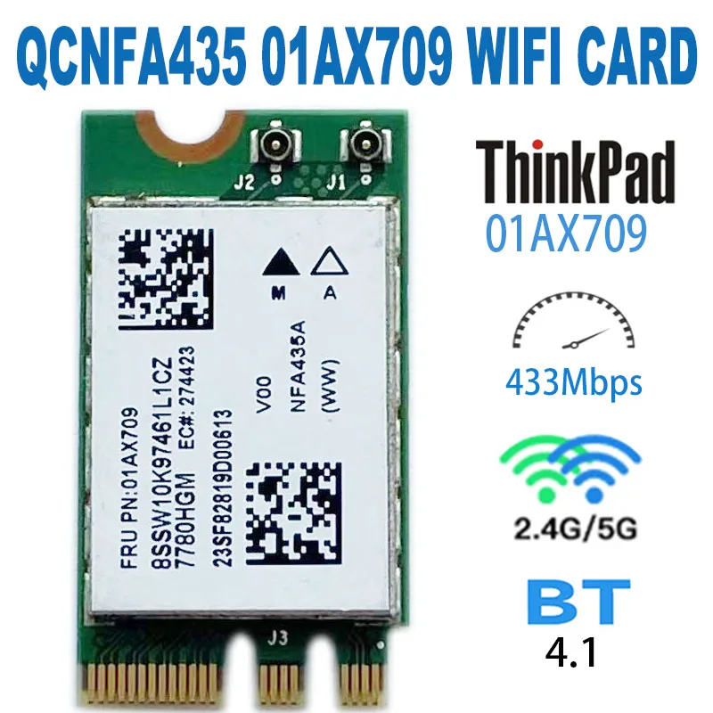 FOR  QCNFA435 E470E475E570E575AC5G dual-band wireless network card 00JT477 01AX709  WIFI 433M Bluetooth 4.1