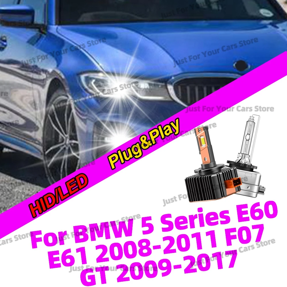 

2x D1 D1S Headlights Xenon HID/LED Head Lamp Bulbs 6000K White 12V For BMW 5 Series E60 E61 2008-2011 For BMW 5 F07 GT 2009-2017