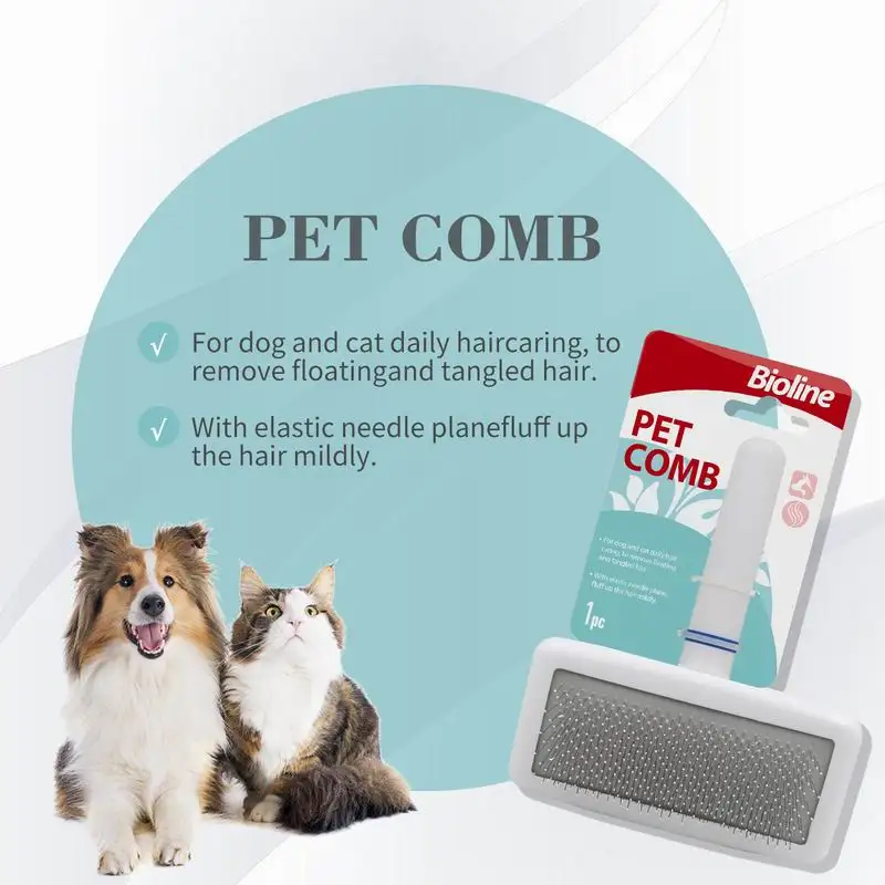 Bioline Pet Cat Dog Comb Effective to Remove Floating Hair Comb Pet Dog Hair Cleaning Pet Supplies