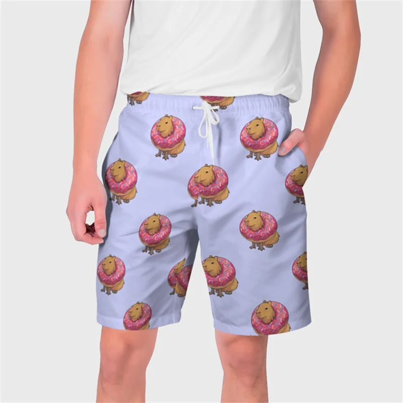 Fashion Cute 3D Animals Capybara Printing Beach Shorts Yellow Rubber Duck Graphic Board Shorts Kid Funny Swimming Trunks Clothes