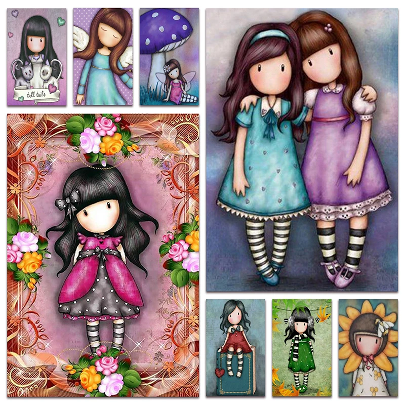 

Новый DIY алмазная живопись мозаика мультяшная девушка 5D полная алмазная вышивка картина Цветочная фея Гоблин вышивка крестиком домашний декор E095