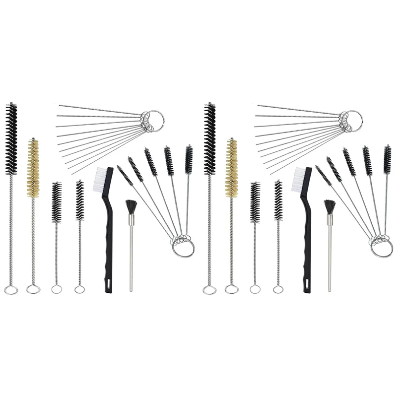 

AT19-Sprayer Cleaning Kit 34 Pcs Multi-Purpose Paint-Gun Brush Cleaner Tool With Nylon Mini Tube Brushes And Needles