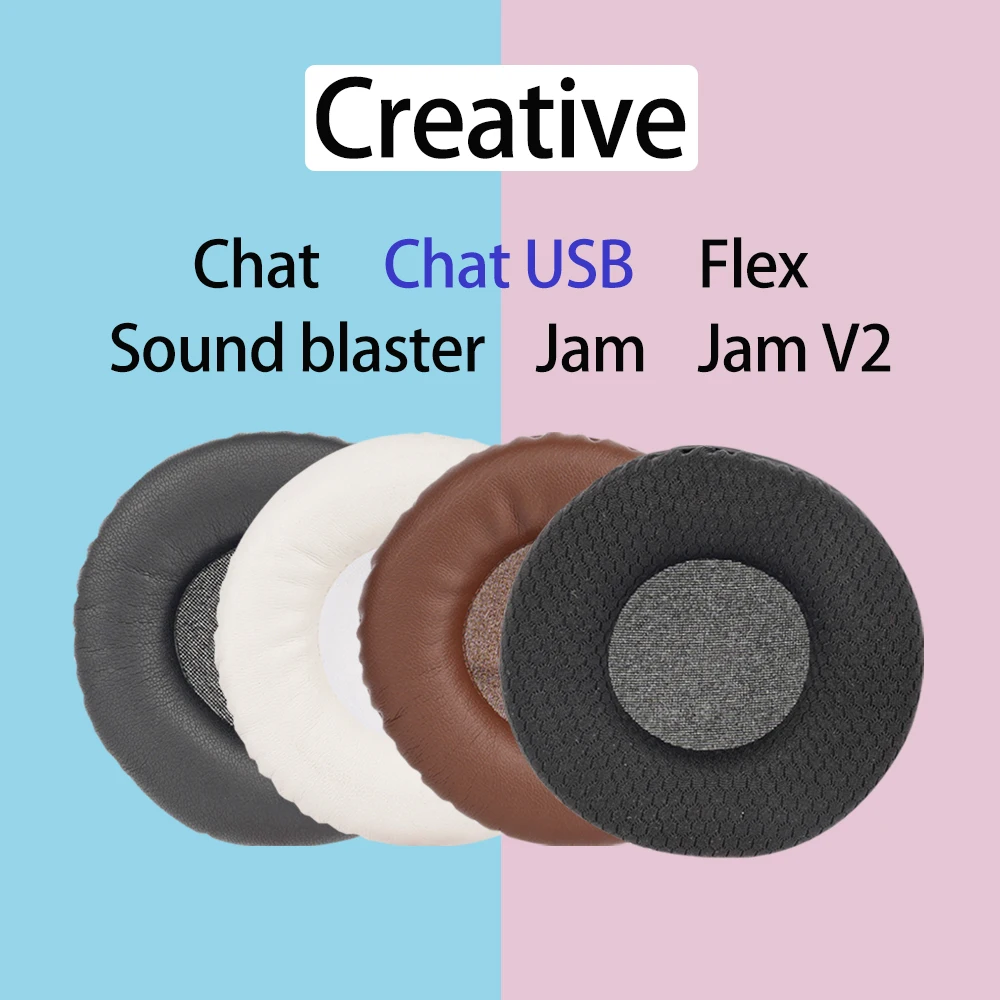 Earpads for Creative Chat USB Headphones Flex Ear Cushions Sound blaster Jam V2 Headset Pads Cover Soft Mesh Velour Leather Foam