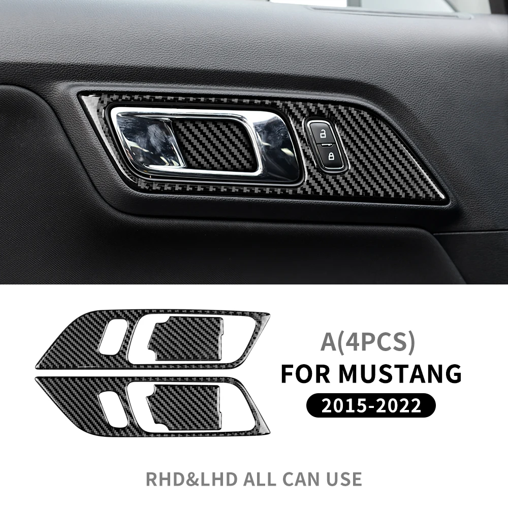 For Ford Mustang 2015 2016 2017 2018 2019 2020 2021 2022 2023 Real Carbon Fiber Car Panel Sticker Interior Trim Accessories view 2