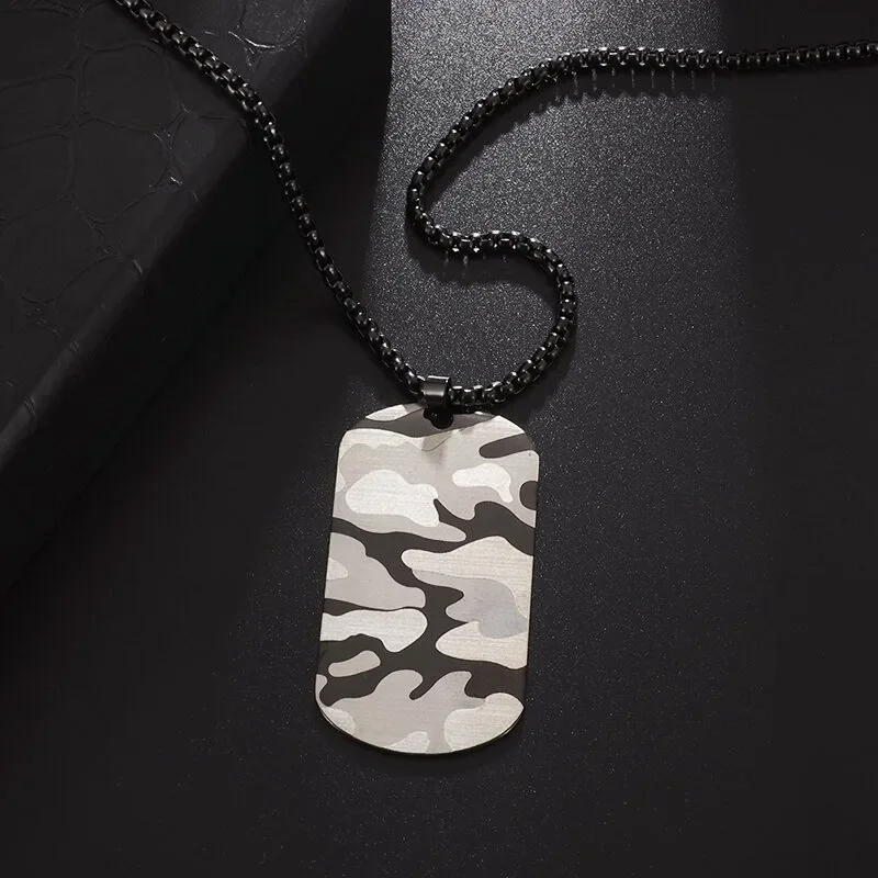 High Quality Stainless Steel Military Brand Men's Necklace Pendant Casual Trendy Jewelry