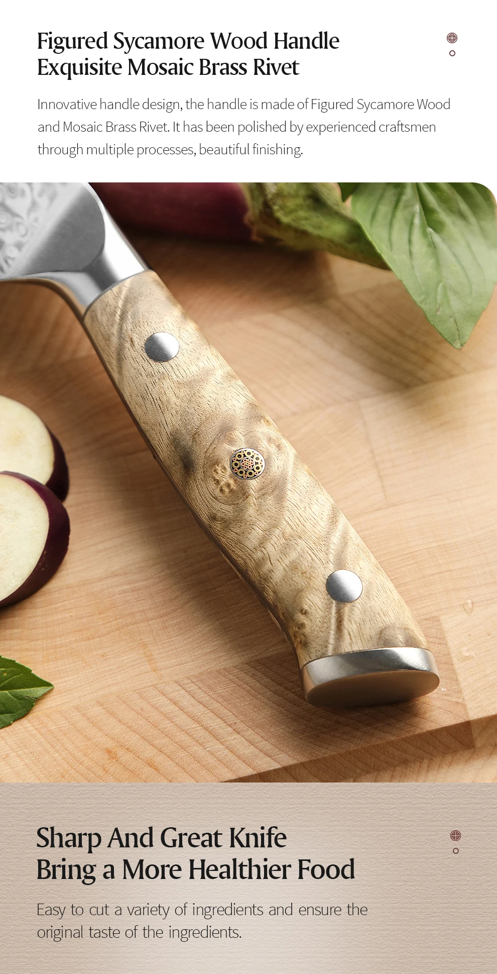 XINZUO 5,8 Zoll Bunka-Messer, 67-lagiger Damaststahl, Edelstahl, ergonomisch gestalteter Griff mit zarter Geschenkbox – Detail 6
