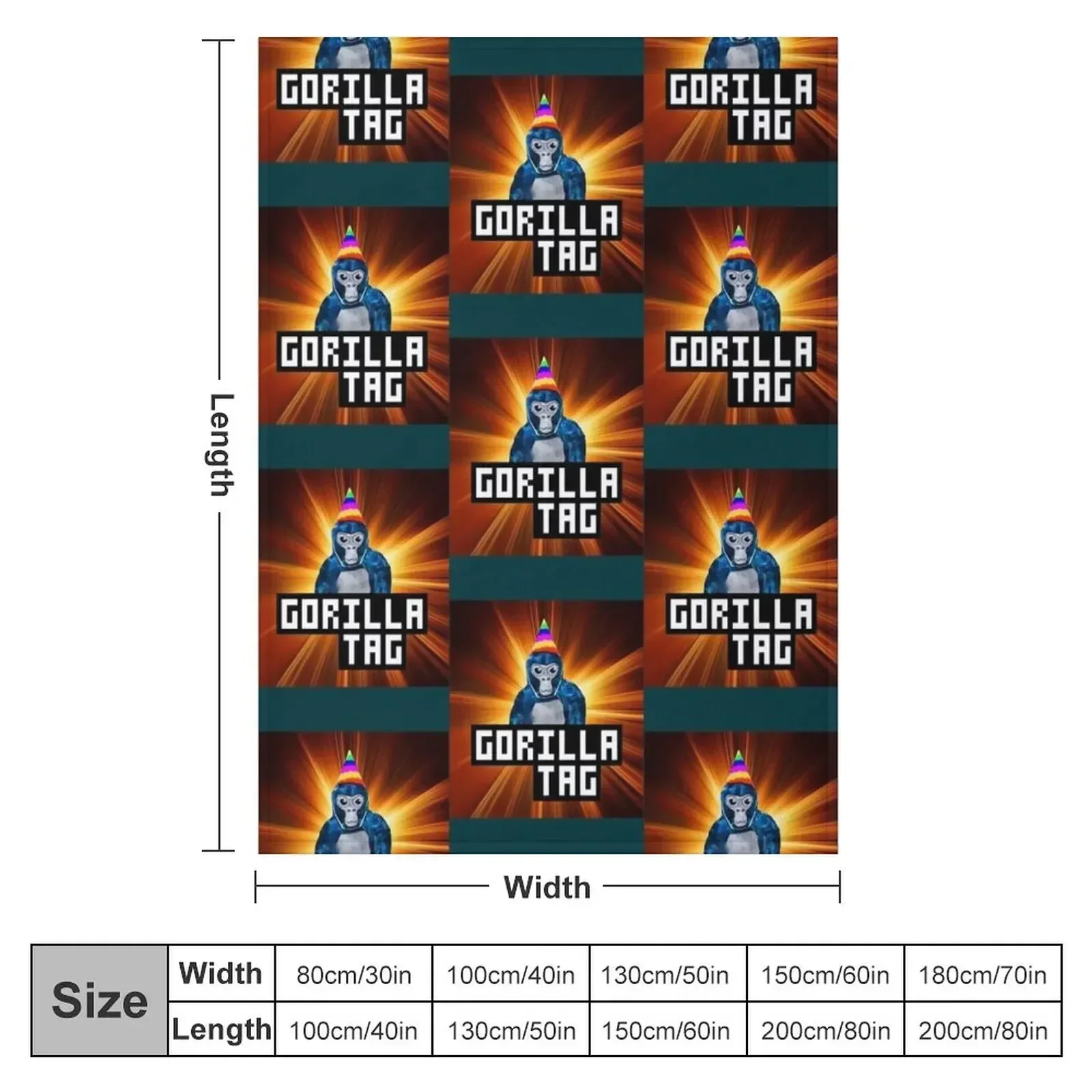 Gorilla Tag Birthday Fire Throw Blanket Beach Tourist Blankets