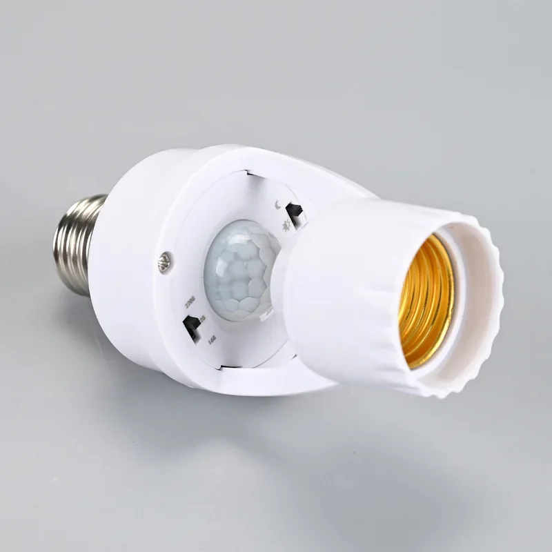 PIR Motion Infrared Sensor Lamp Holder LED Bulb E27 Induction Base Night Light Detector Socket Delay Time Switch AC110-240V