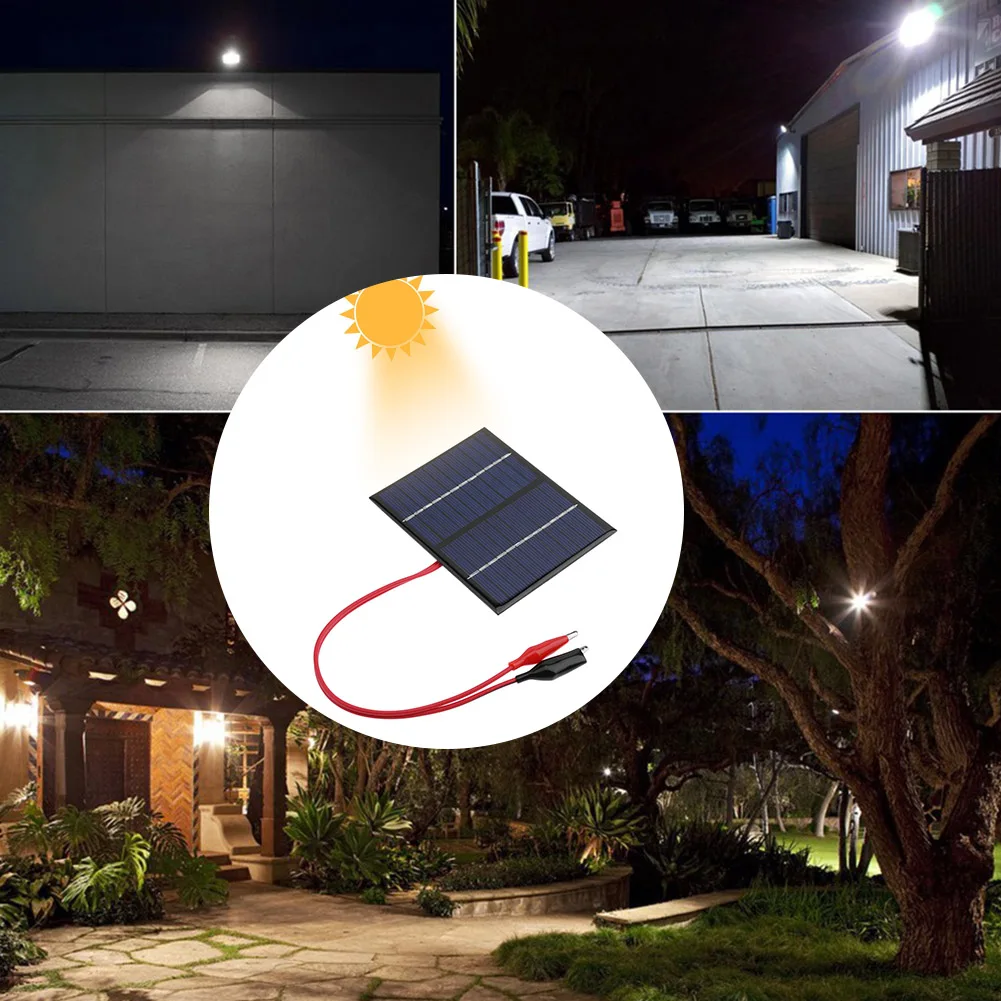 1.5W 12V Solar Cell Polysilicon Flexible DIY Solar Panel Power Bank w/Clip