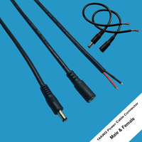 14 AWG 15A Male Female Power Cable DC Connector 2pin 5-36V Power Adapter Wire 5.5x2.1/2.5mm Plug for TV Camera LED Strip Lights