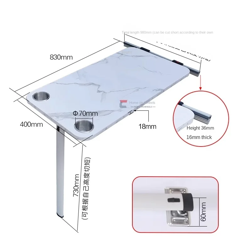 RV folding table legs Chase v90 car dining table water cup bracket RV accessories side hanging movable dining table