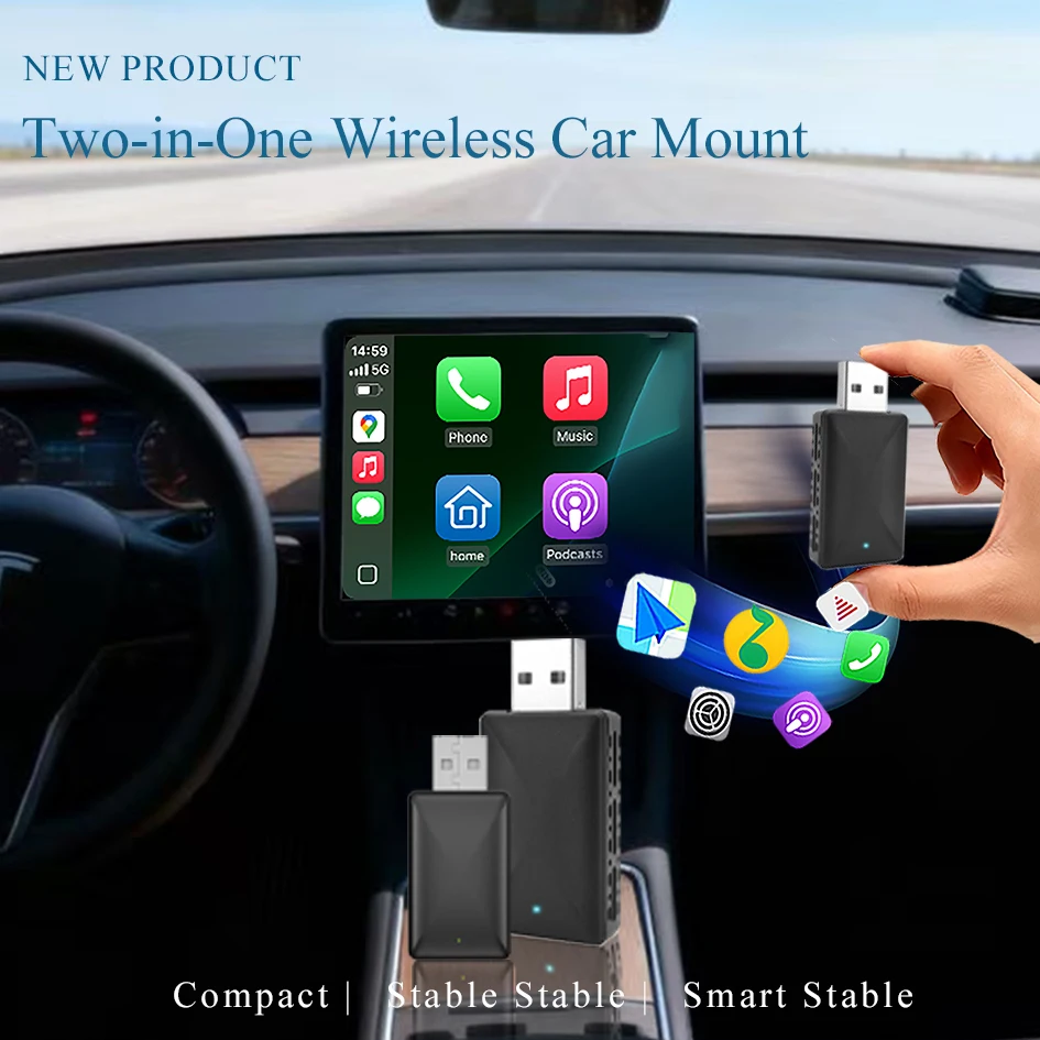 2in1 Wireless Carplay Adapter Android Auto verkabelt mit Wireless Dongle AI Smart Box automatische Verbindung Auto intelligente Systeme