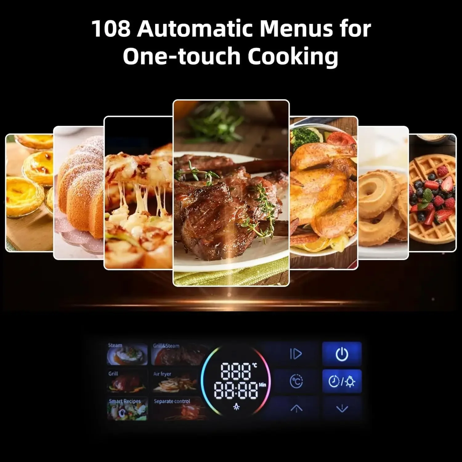 24" Electric Single Wall Oven, 2.47 Cu. Ft. with Air Frying Function, Built-in Electric Wall Oven with 8 Baking Modes & 108 Auto